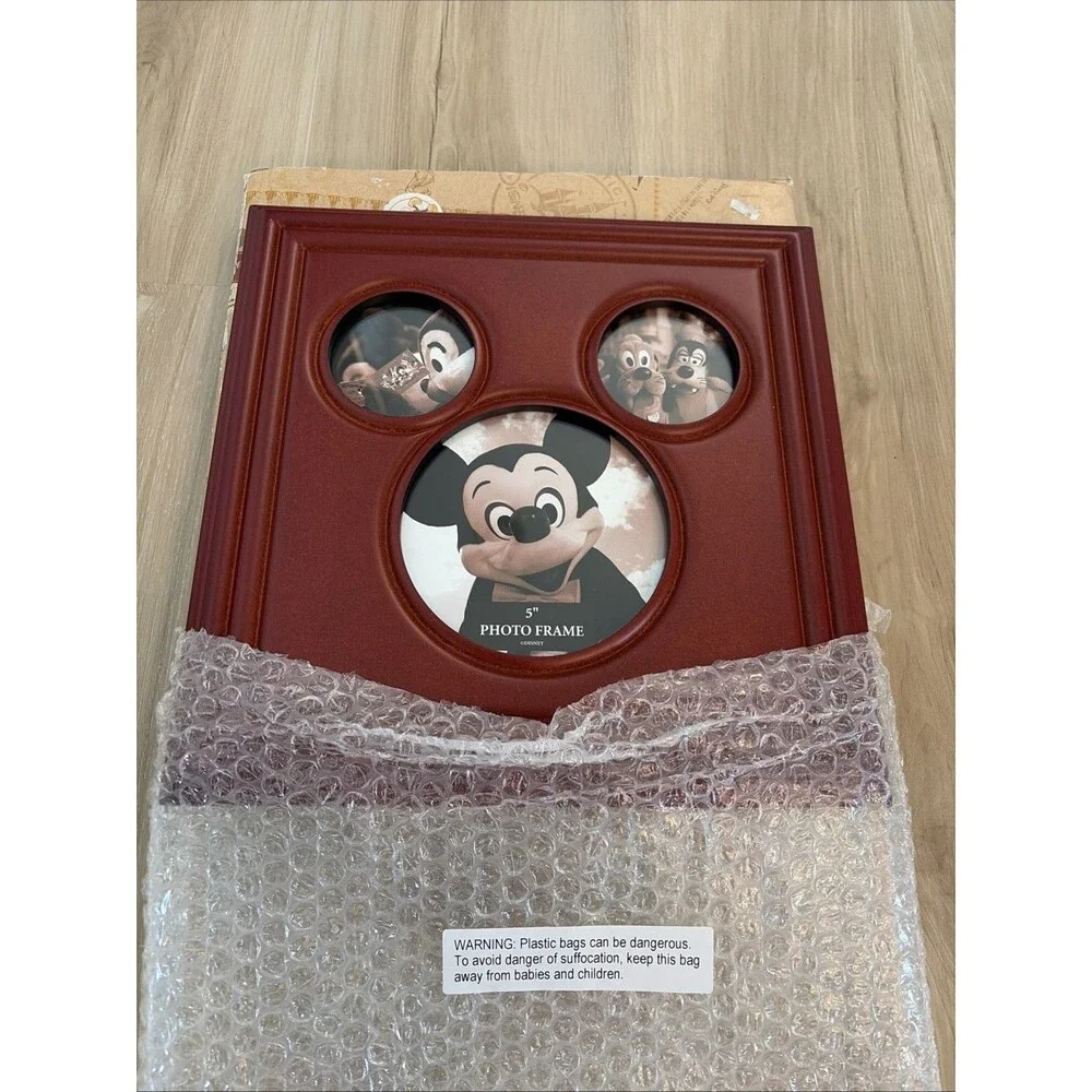 NIB WALT DISNEY PARKS MULTI 3 BROWN FRAME PICTURE FRAME Mickey Ears